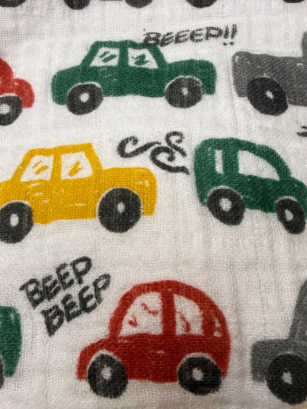 Mud Pie Baby's Quilted Bib Cars Trucks Print